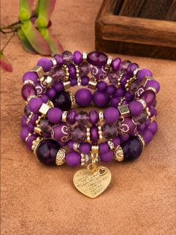 4 Pcs Atmospheric Retro Bohemian Bracelet Set – Layered Beaded Stretch 

Top Description:

This 4-piece retro Bohemian bracelet set features a warm mi