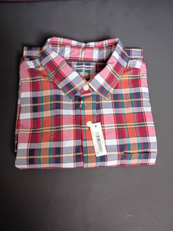 Amazon Essentials Men's Plaid Button Down Short Sleeve Shirts 2 Pack -Size Medium