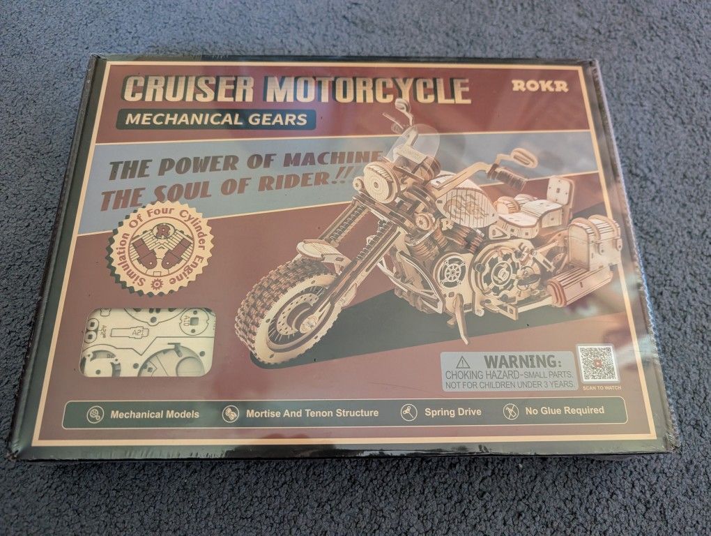 Cruiser Motorcycle 3D Wooden Puzzle