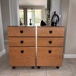 Solid Wood Rolling File Cabinets – Bush Furniture (Set of 2)