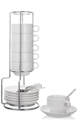 Espresso cup set with rack