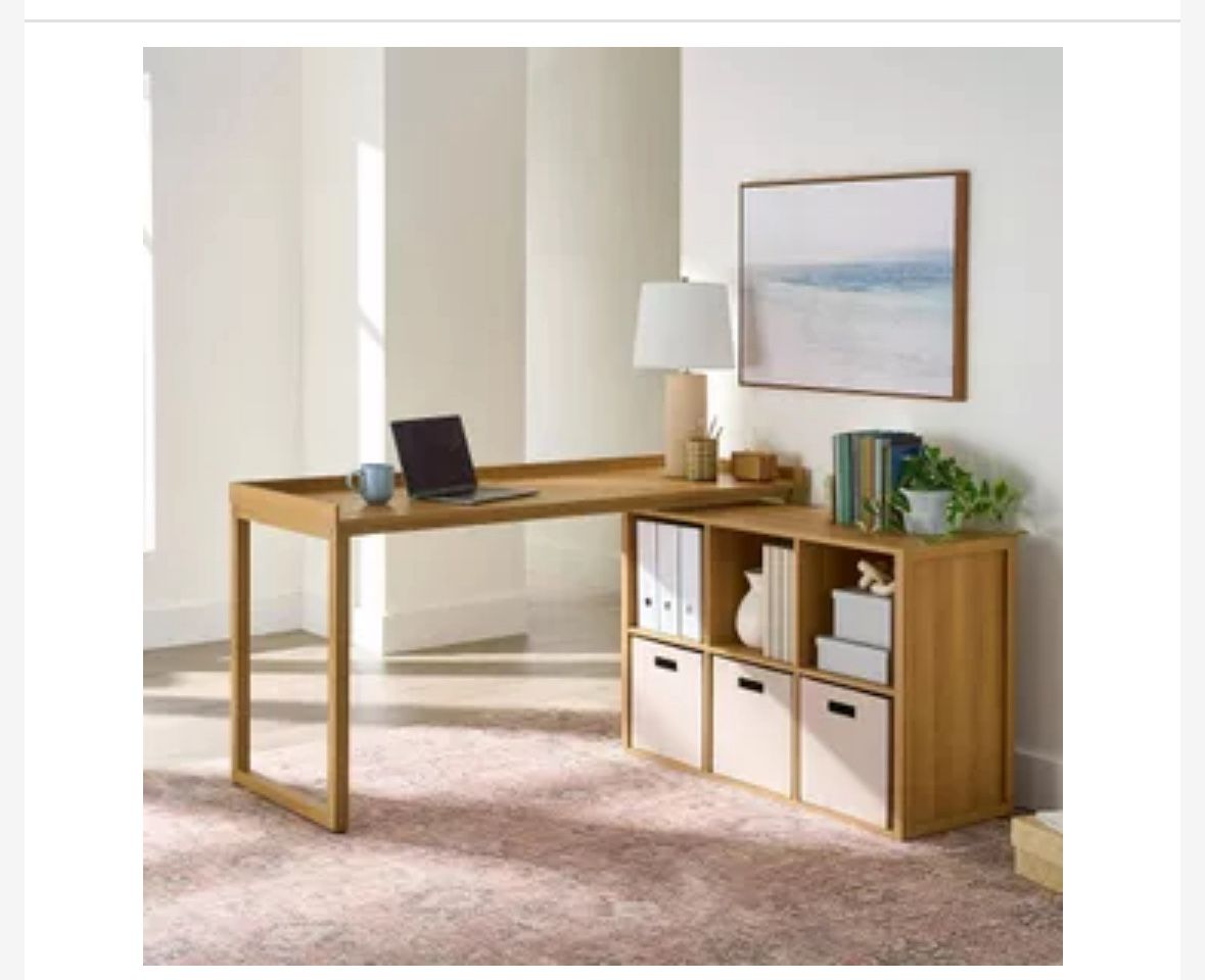 Extra L Desk W/6 Cube Storage