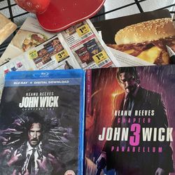 NEW John Wick movies On Bluray 1,2,3 