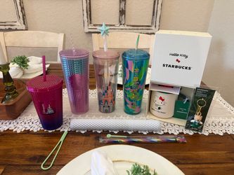 NWT Disney & Hello Kitty Starbucks Tumblers, Mug & Accessories