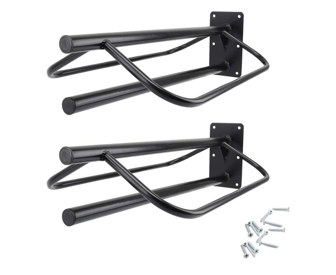 2 Pack Saddle Rack with Pad Bar,Heavy Duty Wall Mounted Saddle Stand Saddle Pad Rack for English Western Saddles Horses Blanket,Black