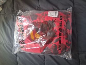 Red bathing ape hoodie