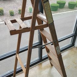 1940s Vintage Wood Keller 6 Ft Ladder