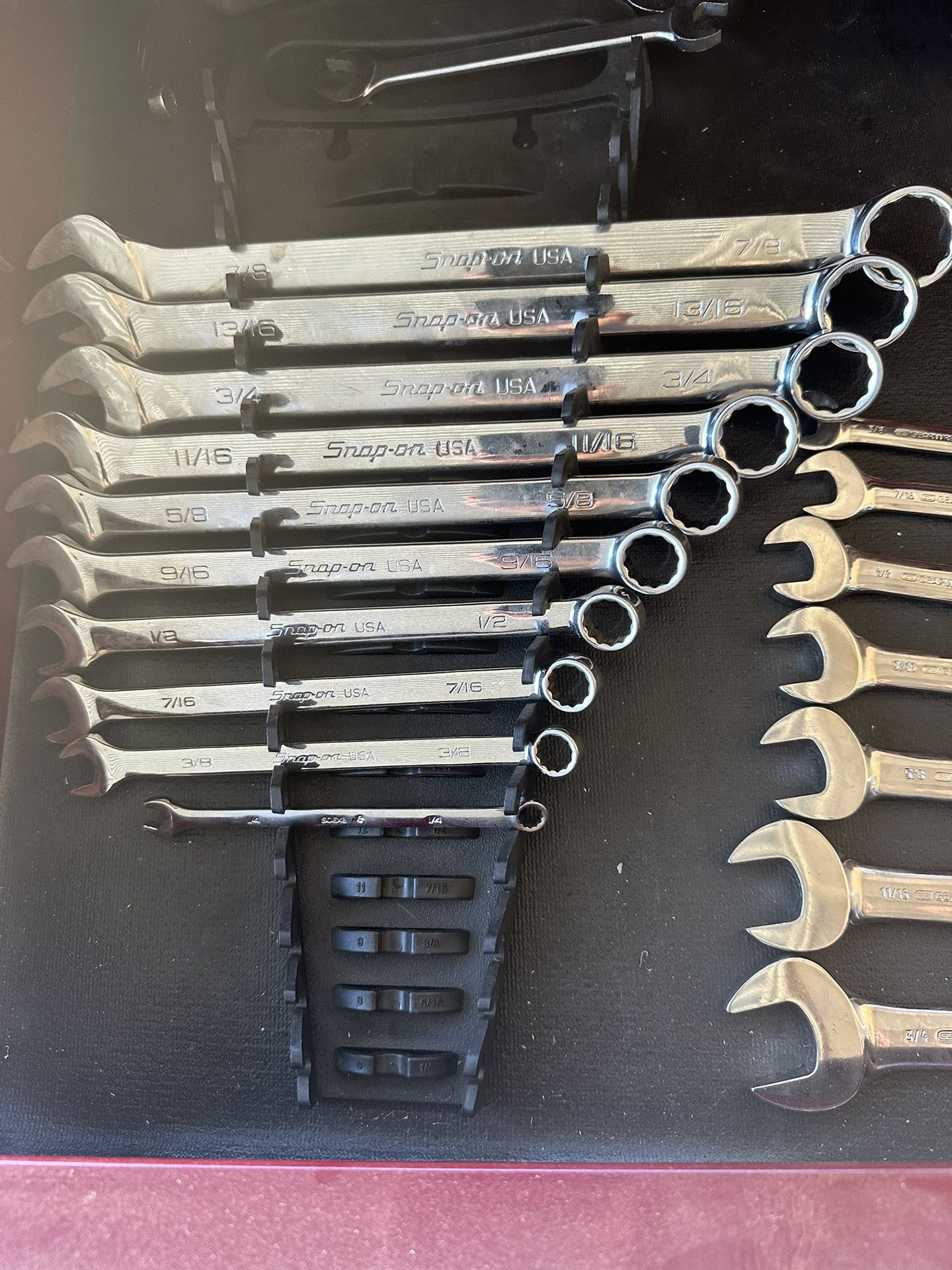 Snap On Standard Handle SAE Combo Wrench Set
