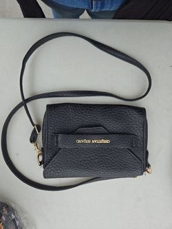 Christian Siriano Black Pebbled Crossbody Bag