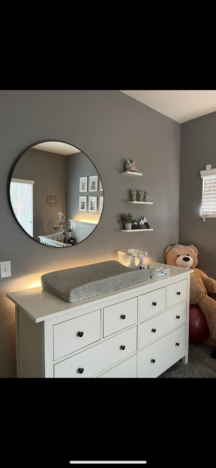 Crib, Dresser And Rocking Chair
