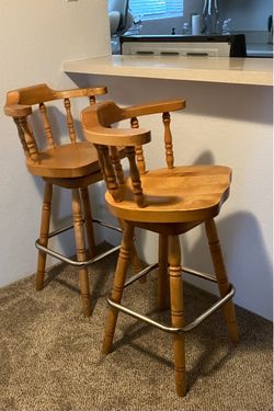 Oak Swivel Bar Chairs