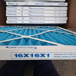 16x16x1 - Total Of 11  Airflow Products Company Pleated Air Filters 