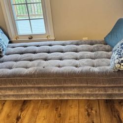 Arhaus Clancy Settee Sofa Couch Chaise Gray Grey Fog