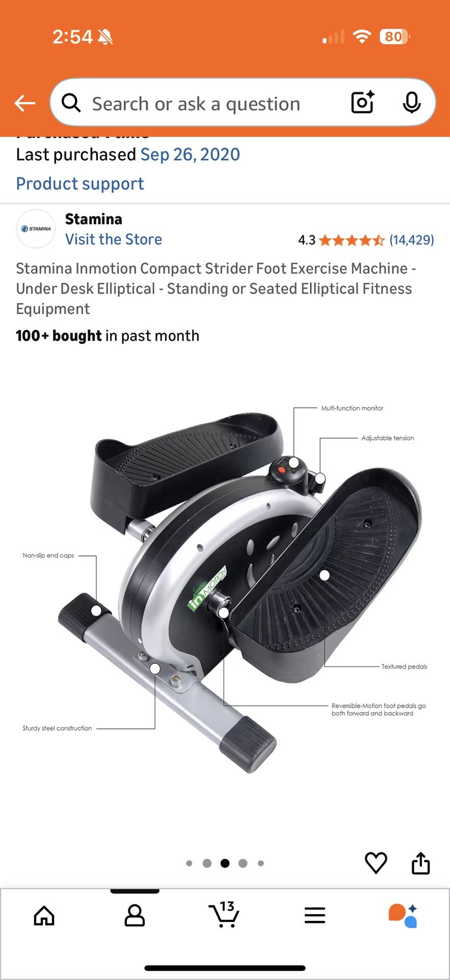 Stamina Inmotion Compact Strider Foot Exercise Machine