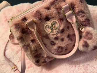 Juicy Couture Pink Faux Fur Leopard Handbag