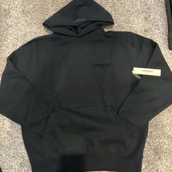 Essentials Fear Of God Hoodie Black Pullover Size Small