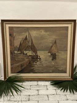 Mid Century Modern Oil Painting