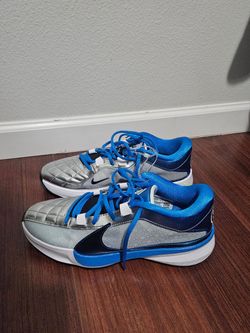 Nike Low-Top Basketball Sneakers Silver Blue