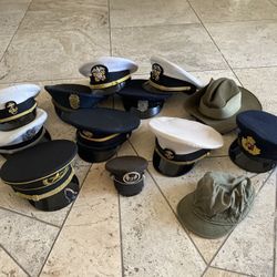 Huge vintage antique old military visor hats caps cosplay 
