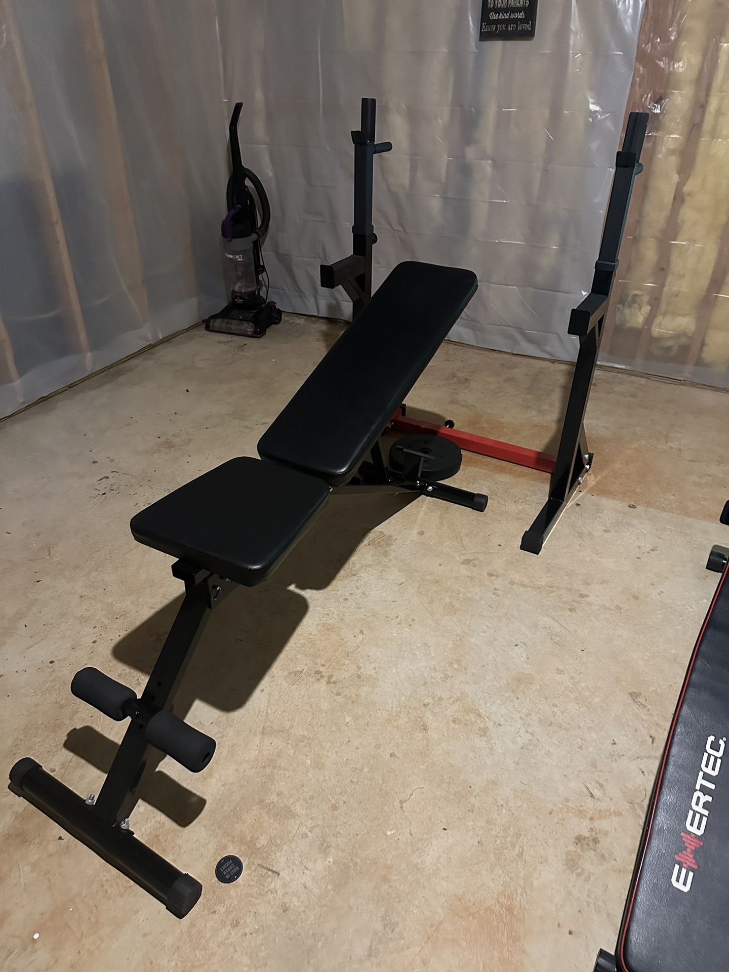 Bench With Rack And Weights