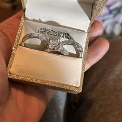 Sterling Silver 3 Stacking Rings In Original Box With CZ Gems