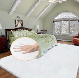 White Faux Fur Rug (8 by 10 Feet)