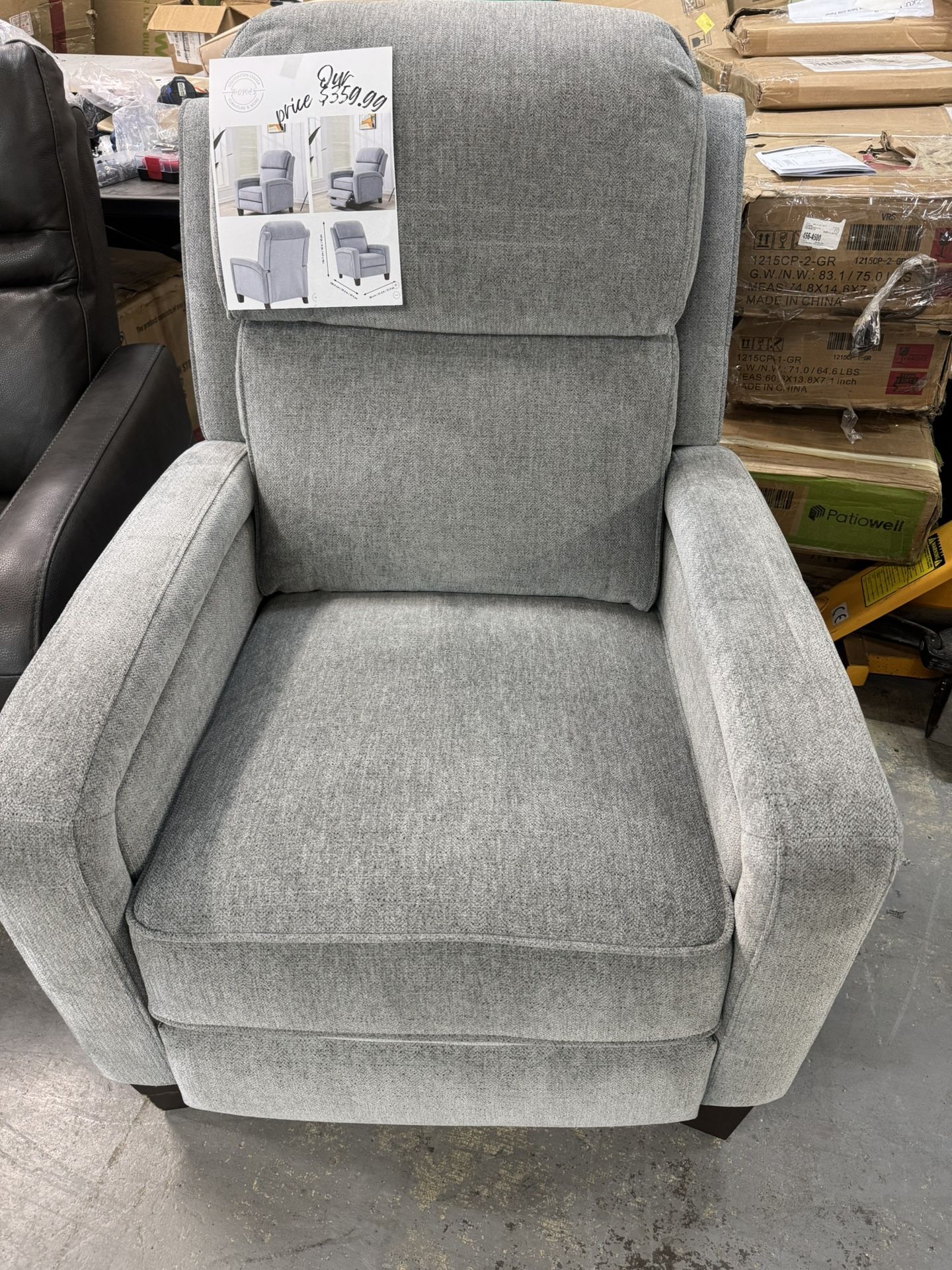 Grey Fabric Recliner