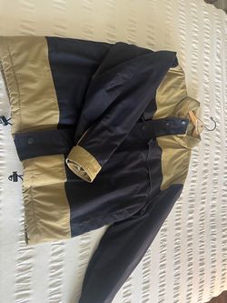 Two-Tone Navy and Tan Outdoor Jacket
