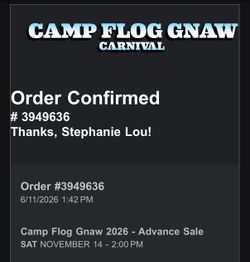 Camp flog gnaw GA ticket