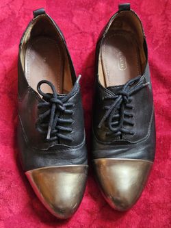 Coach Jocelyn Black Cap Toe Oxford shoes