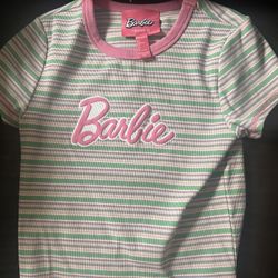 Barbie Forever 21 Striped Crop Top Size Large 