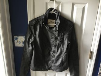 Women’s faux leather Hollister jacket Lg