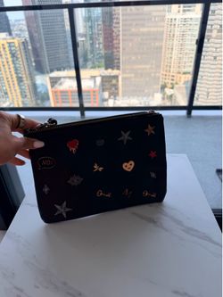Stradivarius Black Embellished Clutch with Mixed Metal Accents