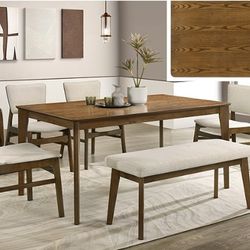 6-pc dining table set with bench
