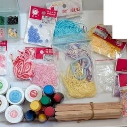 arts&crafts supplies:  bracelet making Twine And beads, food coloring/dye