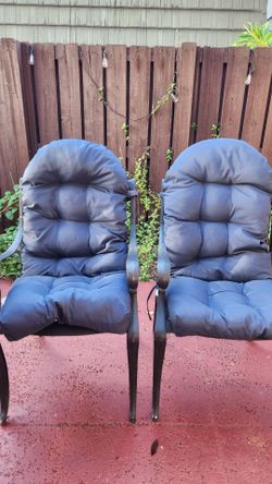 Pair of Blue Patio Cushions / Par de Cojines Azules