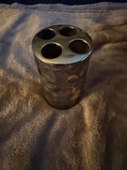 Chrome toothbrush holder