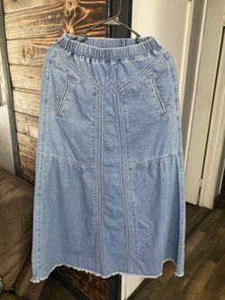 Woman’s Long  XS Jean Skirt , By Ebossy 
