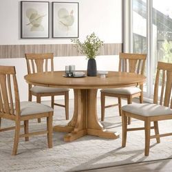 **SALE** Modern Five Piece Round Dining Room Table With Matching Padded Chairs! 