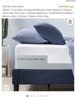 Mattress King Size Memory Foam Gel Zinus 