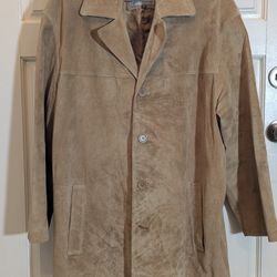 Tuskany Italy New York Genuine Suede Tan Leather Jacket Lightweight Mens Size 3X