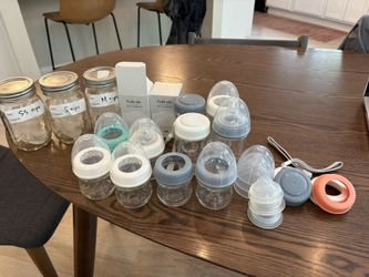 Ten Glass Baby Bottles And New Nipples (Gulicola)