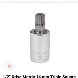 Snap-on 1/2" Drive Metric 14 mm Triple Square Bit Socket Driver