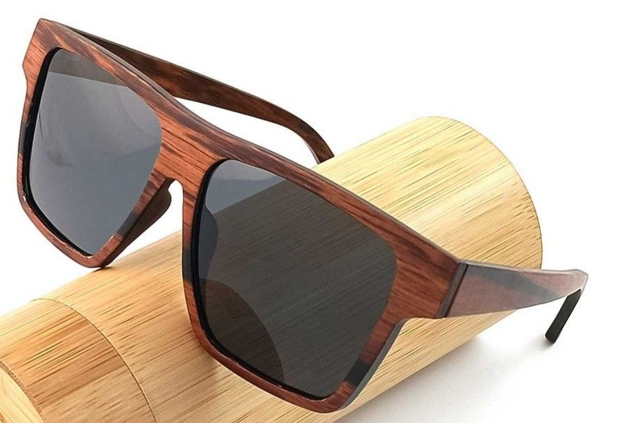 Wood Sunglasses With Bamboo Case