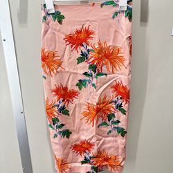 Diane von Furstenberg Pink Floral Print Midi Length Pencil Skirt size 2
