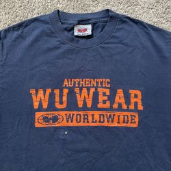 T-shirt Vintage Wu-Tang Clan Wu Wear NYC - Taille XL - Bleu - Années 90 Parfait état