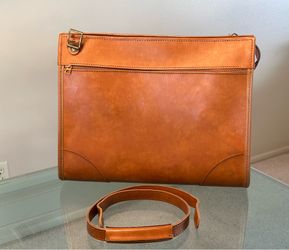 Vintage Hartmann Luggage Large Thick Camel Tan Leather Shoulder Bag Crossbody Weekender Adjustable Shoulder Strap