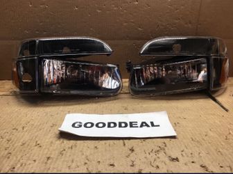 #7 Fit 95-01 Ford Explorer or 97 Mercury Mountaineer Black/Amber Headlight 