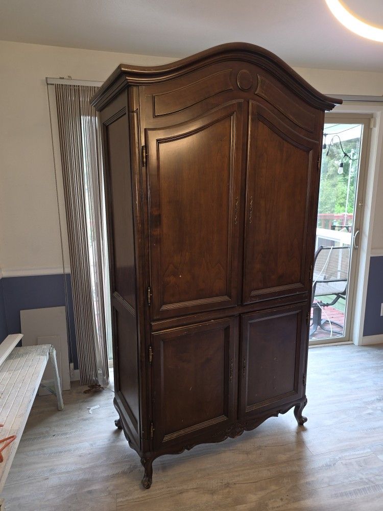 Armoire Shelf Book Case Dresser Real Wood