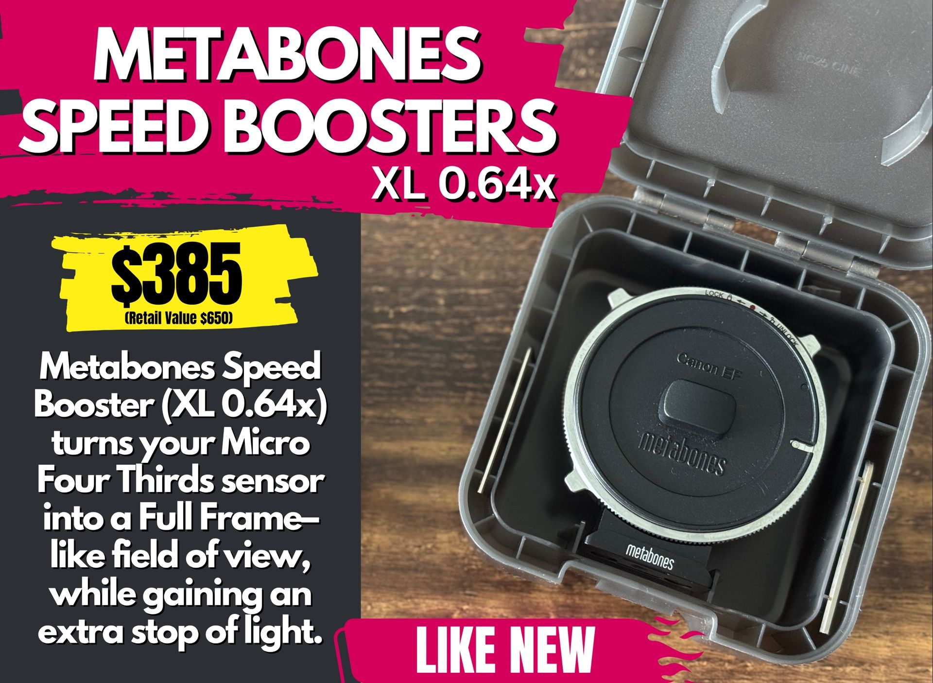 Metabones Speed Booster XL 0.64x — Canon EF to Micro 3/4
